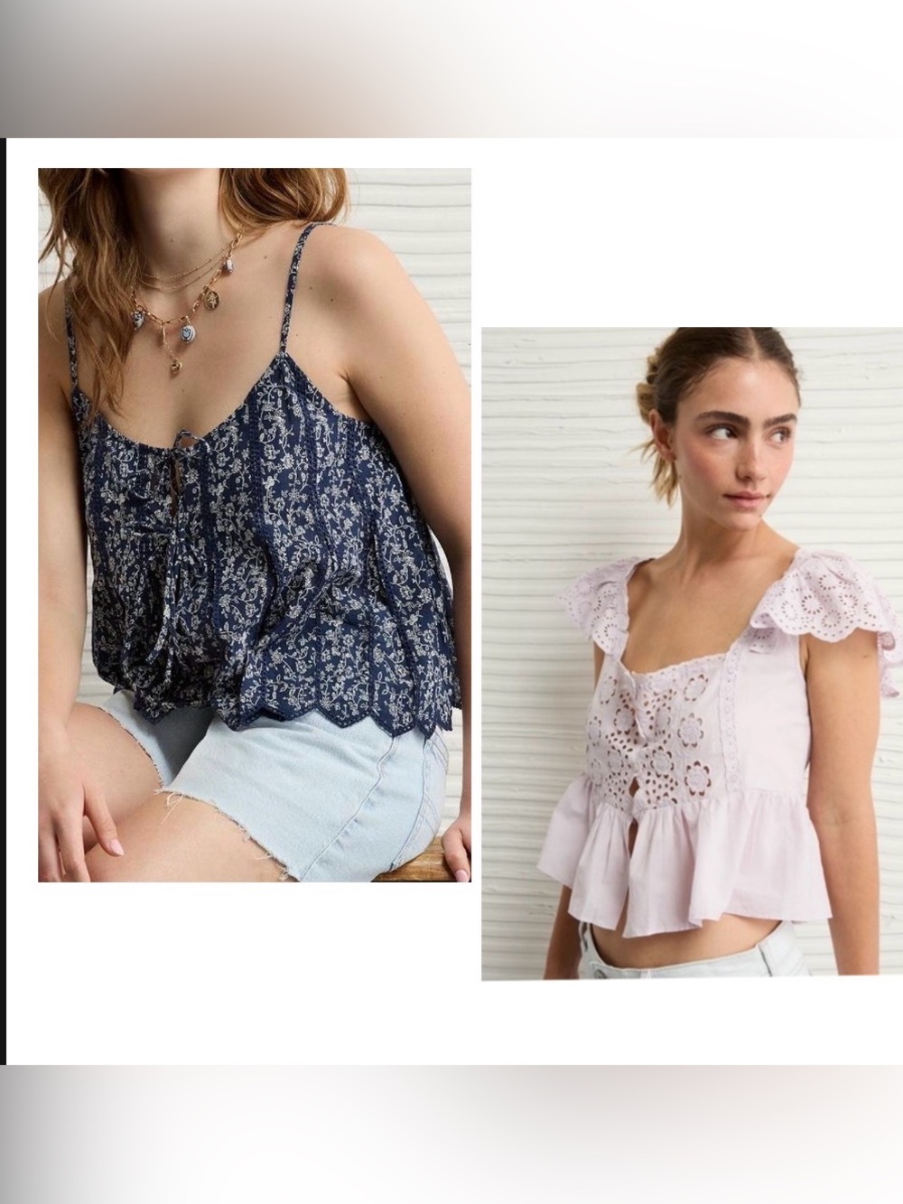 American eagle  Bundle of 2 Eyelet Lace Tank Tops Sz -M